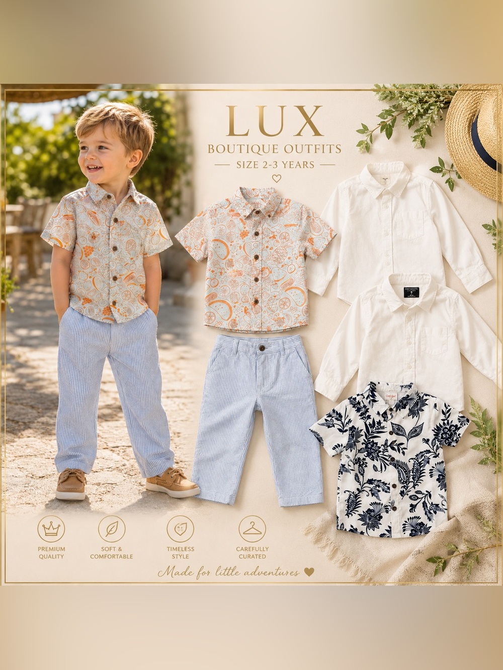 Toddler Boy 3T Summer Outfit Bundle | Crewcuts Crown & Ivy Cat & Jack Boutique